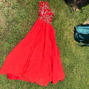 Elegant Red Evening Gown